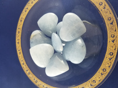 Blue Calcite Carved Heart