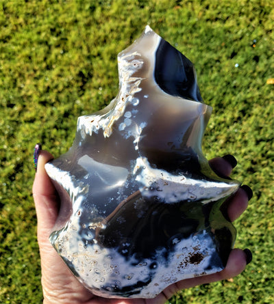 Large Blue Agate Flame