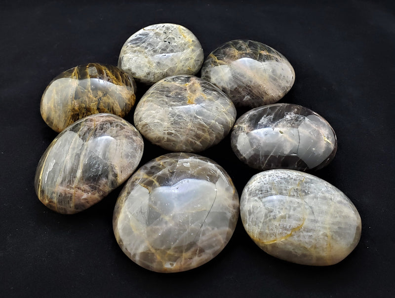 Black Moonstone Palm Stones